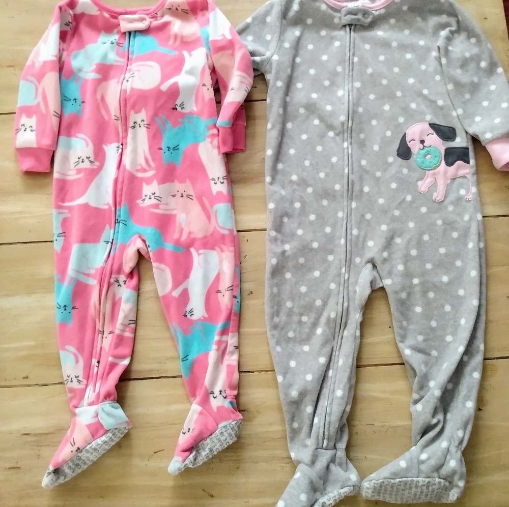 Baby Girl sz 18 mo / 2t pajama sleepers